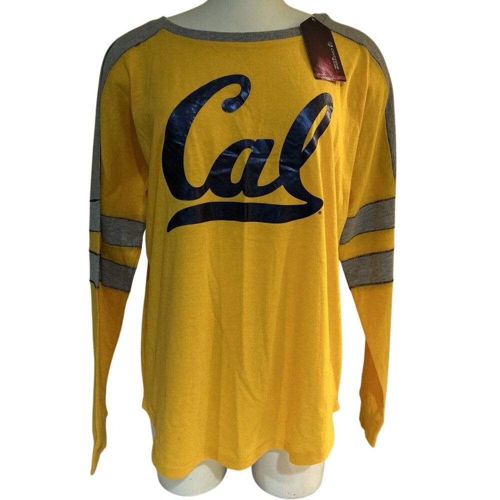 Cal Golden Bears Colosseum Women's Yellow Long Sleeve Shirt M New